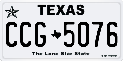 TX license plate CCG5076