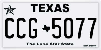 TX license plate CCG5077