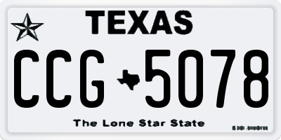TX license plate CCG5078