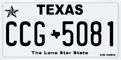 TX license plate CCG5081