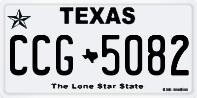 TX license plate CCG5082