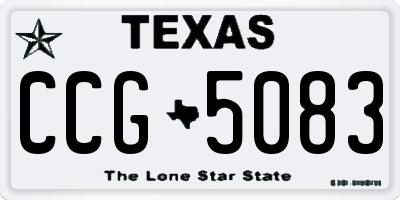 TX license plate CCG5083
