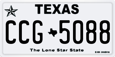 TX license plate CCG5088