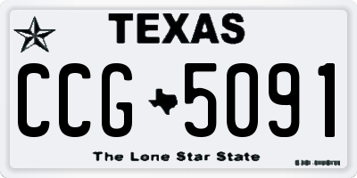 TX license plate CCG5091
