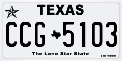 TX license plate CCG5103