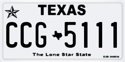 TX license plate CCG5111