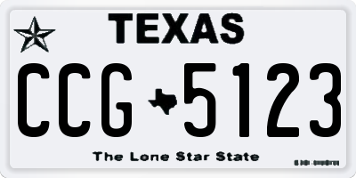 TX license plate CCG5123