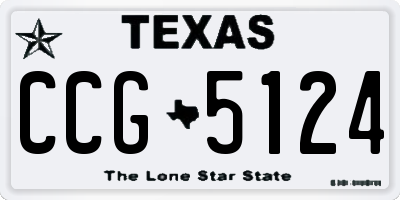 TX license plate CCG5124
