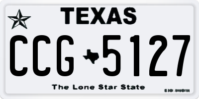 TX license plate CCG5127