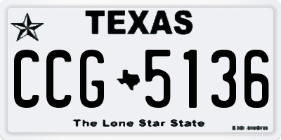 TX license plate CCG5136