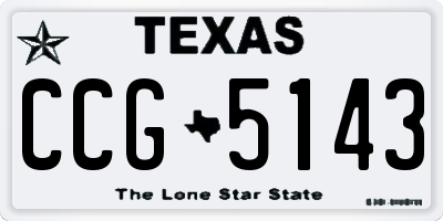 TX license plate CCG5143