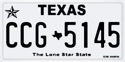 TX license plate CCG5145