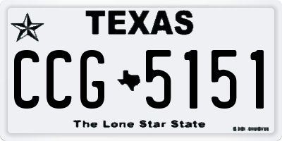 TX license plate CCG5151
