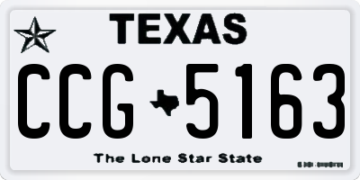 TX license plate CCG5163