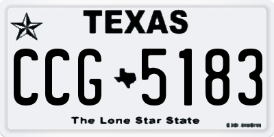 TX license plate CCG5183