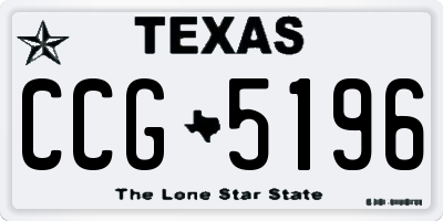 TX license plate CCG5196