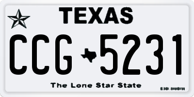 TX license plate CCG5231