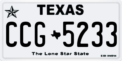 TX license plate CCG5233