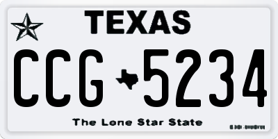 TX license plate CCG5234