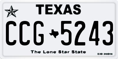 TX license plate CCG5243