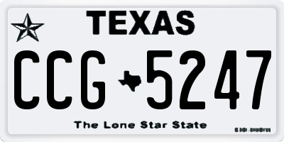 TX license plate CCG5247