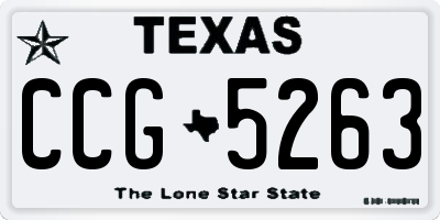 TX license plate CCG5263