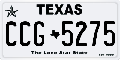 TX license plate CCG5275