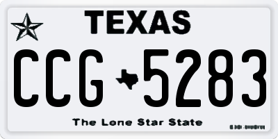 TX license plate CCG5283