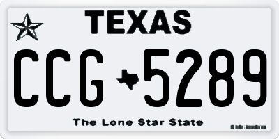 TX license plate CCG5289