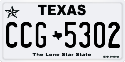 TX license plate CCG5302