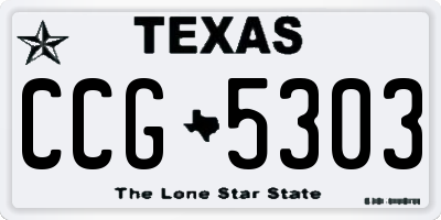 TX license plate CCG5303