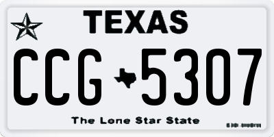 TX license plate CCG5307