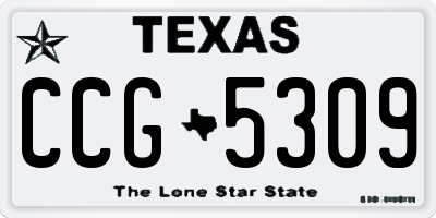 TX license plate CCG5309