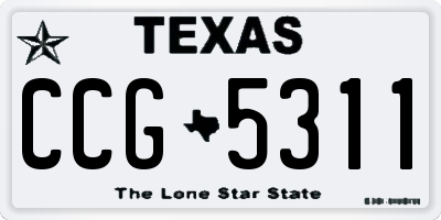 TX license plate CCG5311