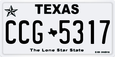 TX license plate CCG5317