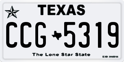 TX license plate CCG5319