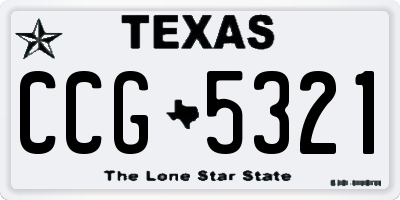 TX license plate CCG5321