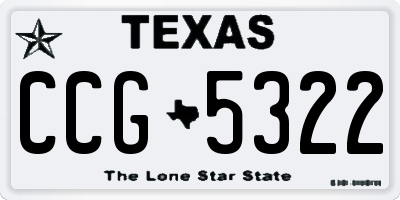 TX license plate CCG5322