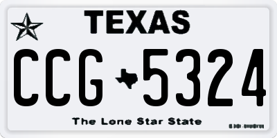 TX license plate CCG5324