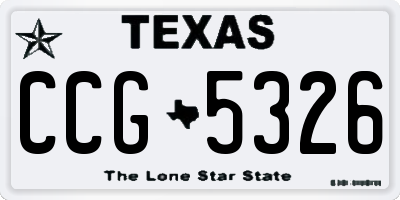 TX license plate CCG5326