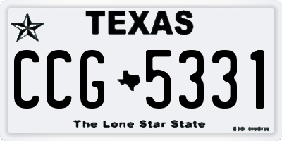 TX license plate CCG5331