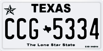 TX license plate CCG5334