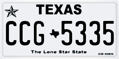 TX license plate CCG5335