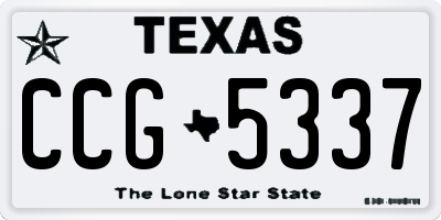 TX license plate CCG5337