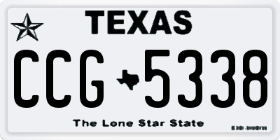 TX license plate CCG5338