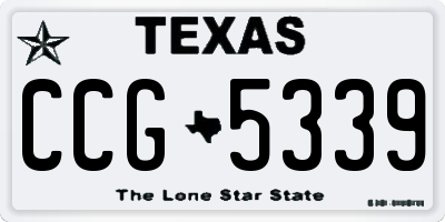 TX license plate CCG5339