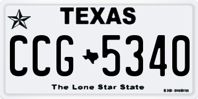TX license plate CCG5340
