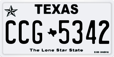 TX license plate CCG5342