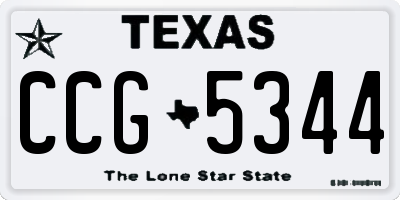 TX license plate CCG5344