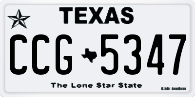 TX license plate CCG5347